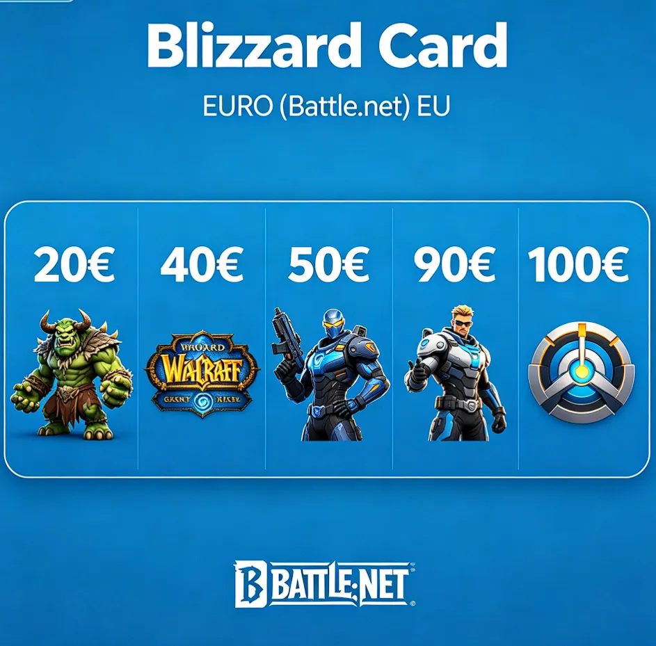Карта Blizzard 20-40-50-70-90-100€ ЕВРО (Battle.net) EU