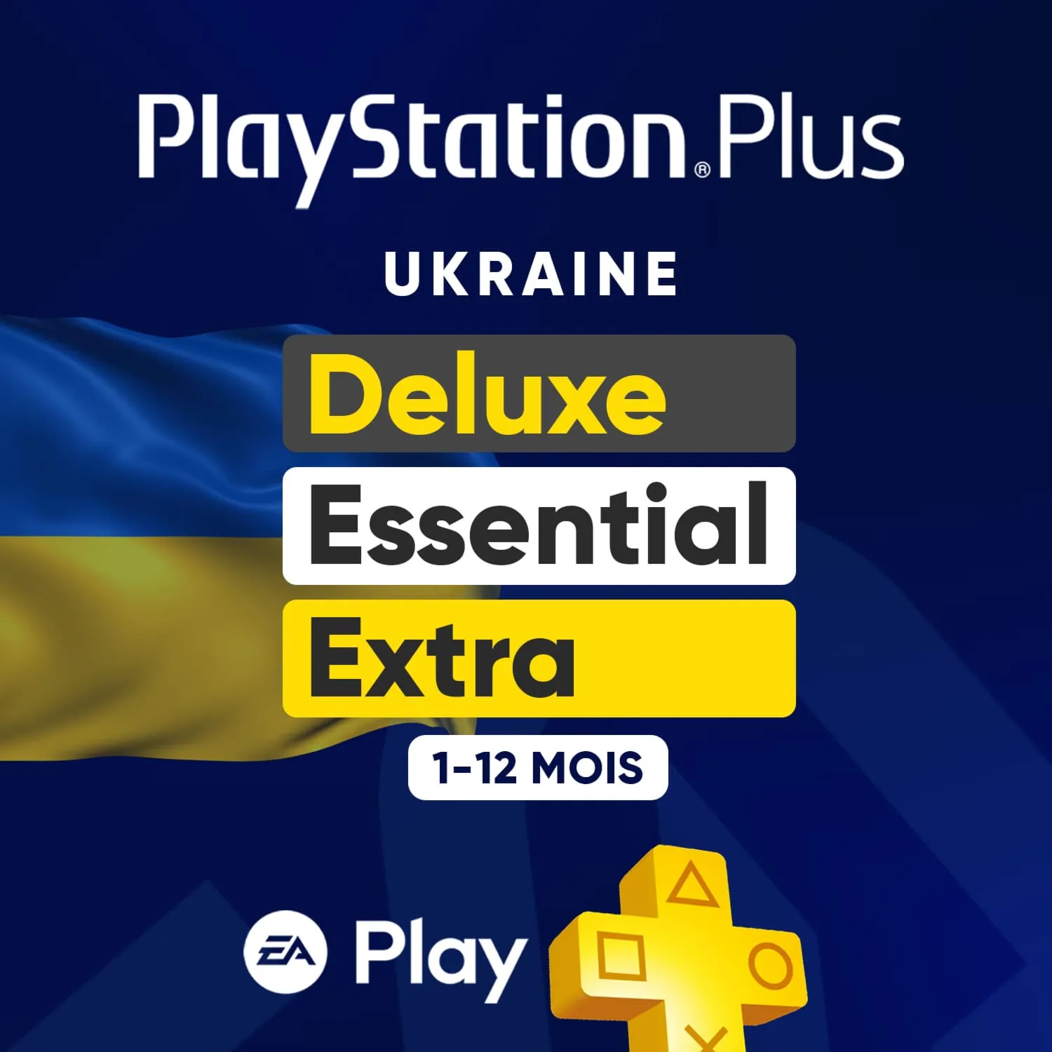 PlayStation Plus Ukraine | Essential Extra Deluxe EA Play | 1-12 Mois