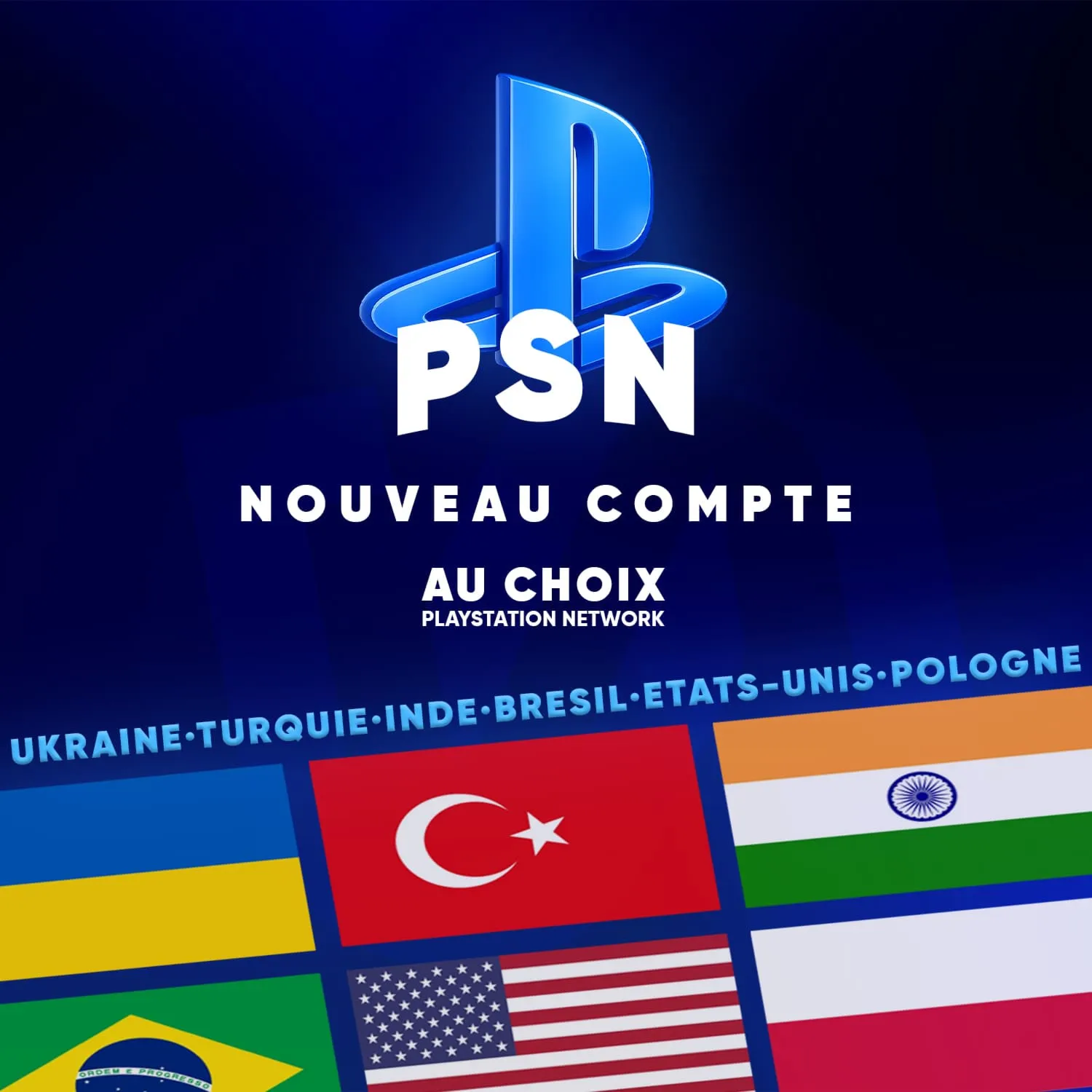 Compte PSN pas cher | Ukraine USA Turquie Inde Pologne Brésil | Prêt
