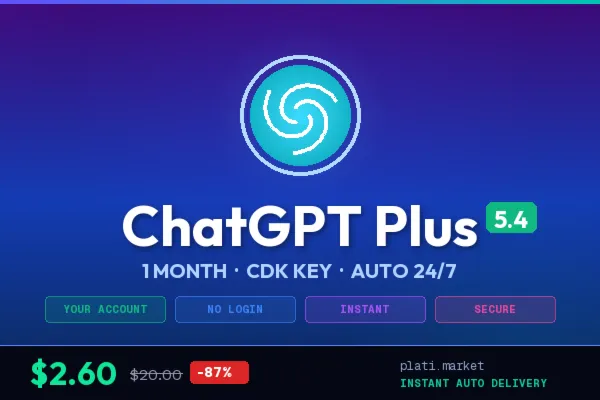 24/7 AUTO | ChatGPT Plus 1 Month | CDK Key | No Login