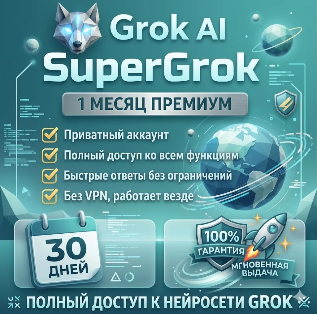 SUPER GROK 4.1 | Более 30 дней | Завершенный аккаунт | Автоматическая доставка