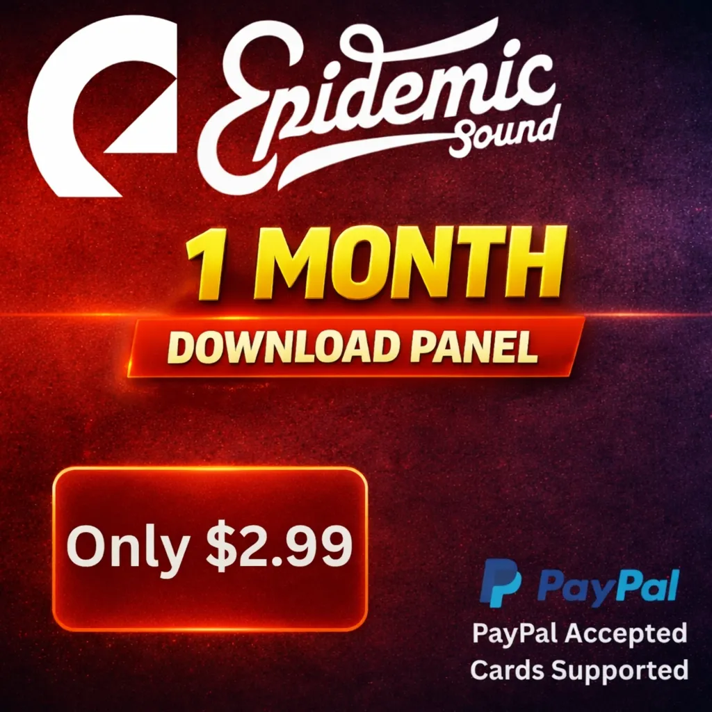 Epidemic Sound 1 месяц — Панель загрузки — 20 ежедневных загрузок — АВТО