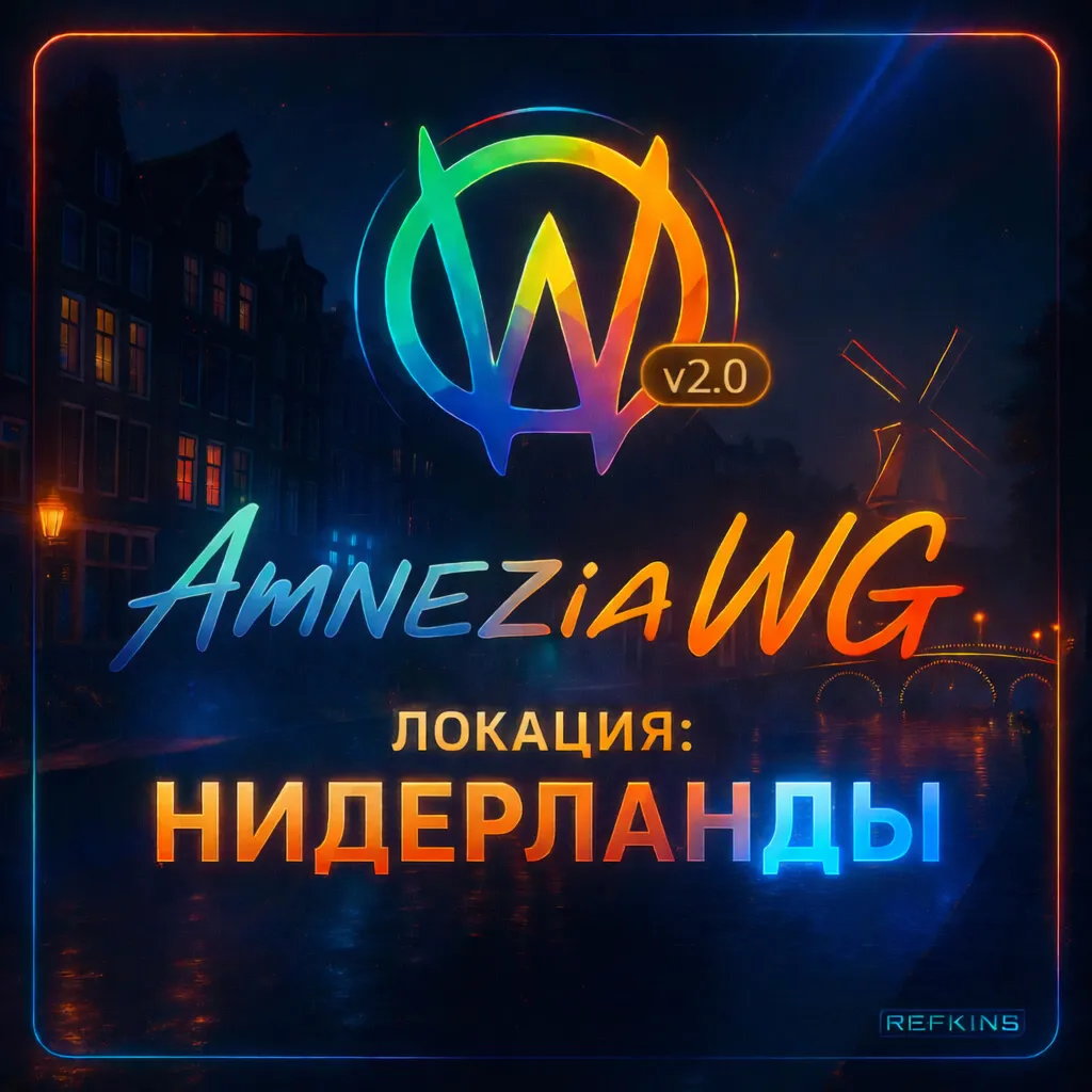 VPN ВПН AMNEZIA 2.0 ЛИЧНЫЙ НИДЕРЛАНДЫ AMNEZIAWG