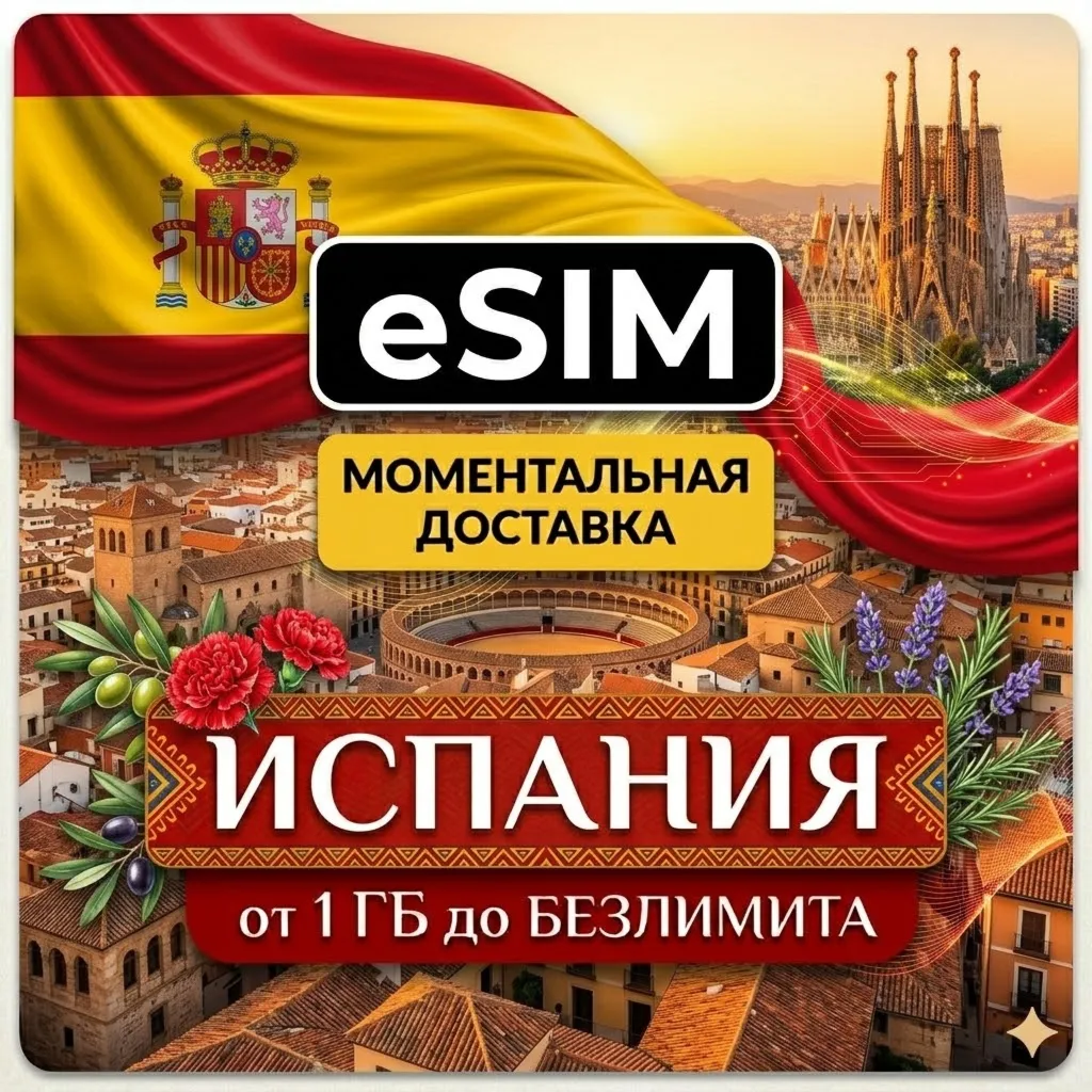 eSIM Испания | Туристическая сим карта  | AIRALO | Premium | есим