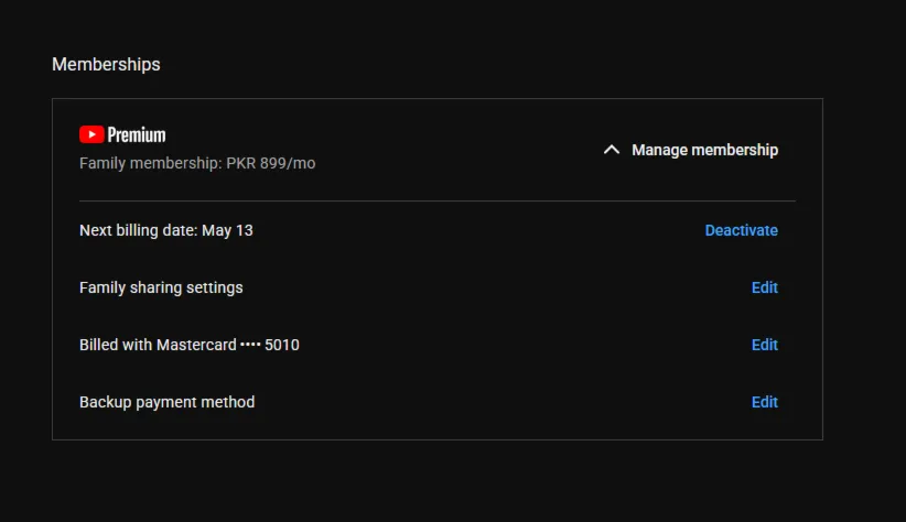 YouTube Premium на 1 месяц (семейный план на вашем аккаунте)