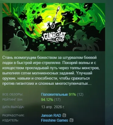 Gunboat God АВТОДОСТАВКА STEAM РОССИЯ