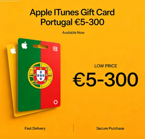 Подарочная карта Apple iTunes для Португалии от 5 до 300 евро. Низкая цена.