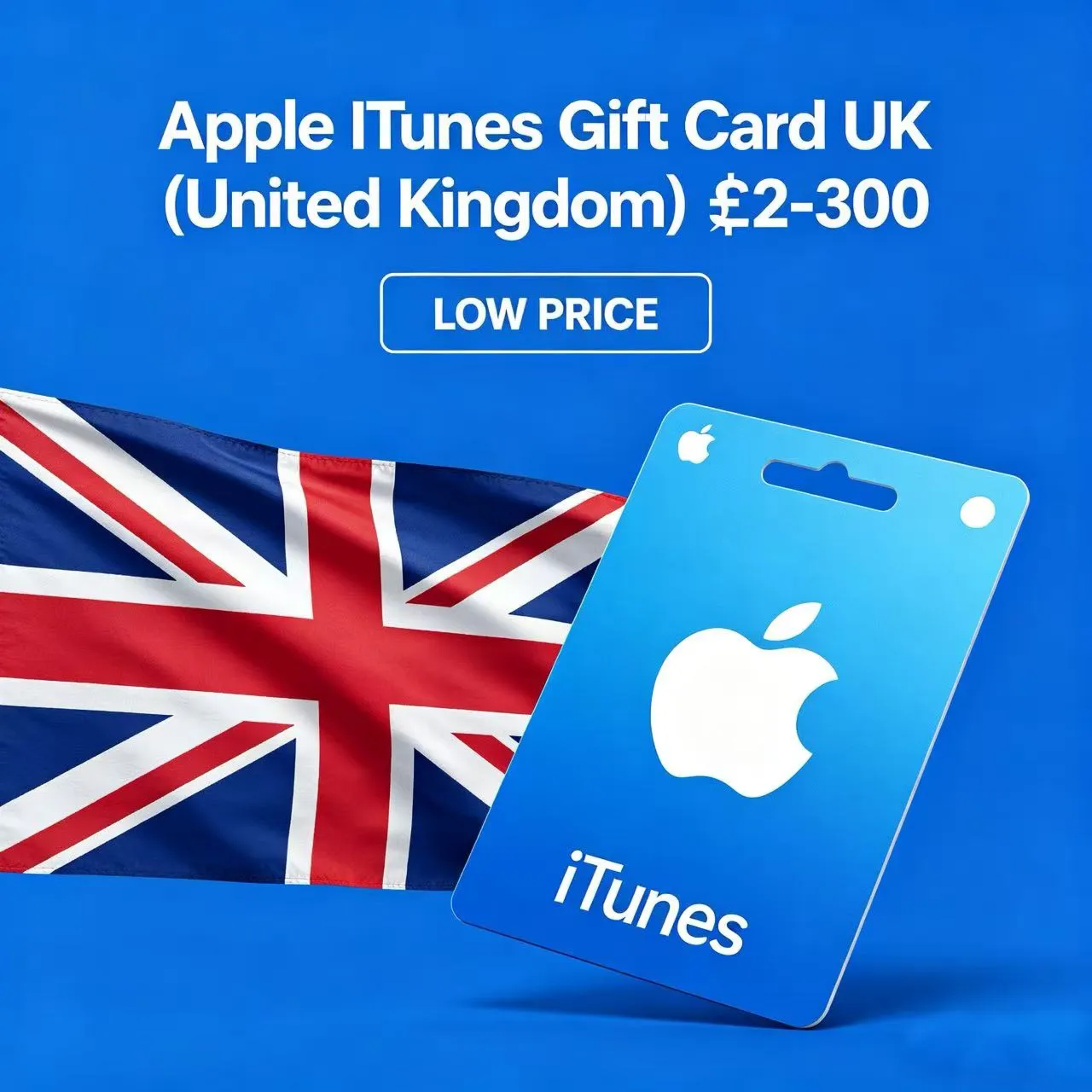 Подарочная карта Apple iTunes для Великобритании (от 2 до 300 фунтов стерлингов). Низ