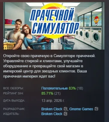 Симулятор прачечной - Laundry Simulator 2026 АВТОДОСТАВКА STEAM РОССИЯ