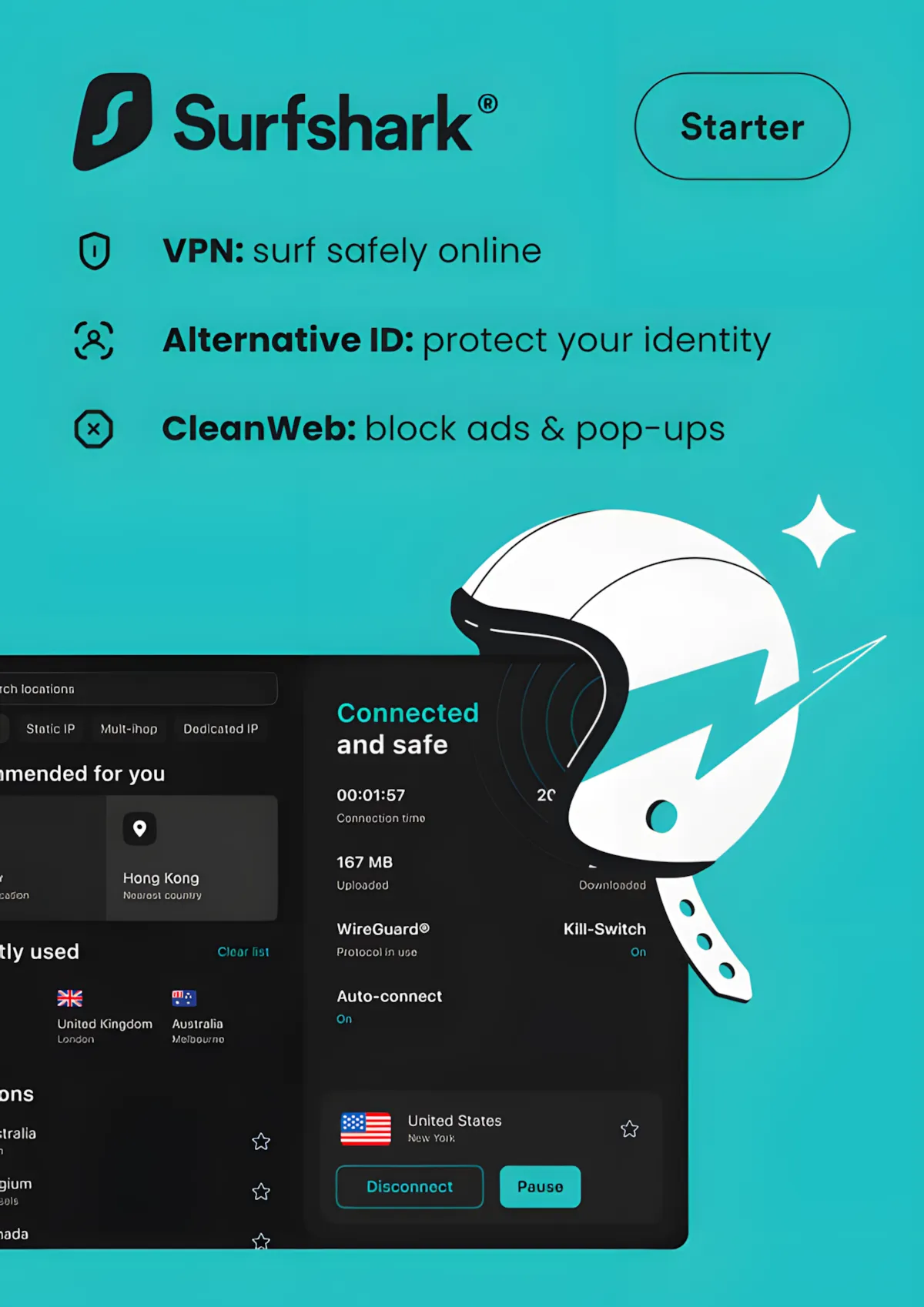 Surfshark VPN 2-Month Trial GLOBAL UNLIMITED DEVICES OFFICIAL SUBSCRIPTION