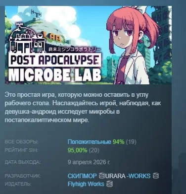 Post Apocalypse Microbe Lab АВТОДОСТАВКА STEAM РОССИЯ