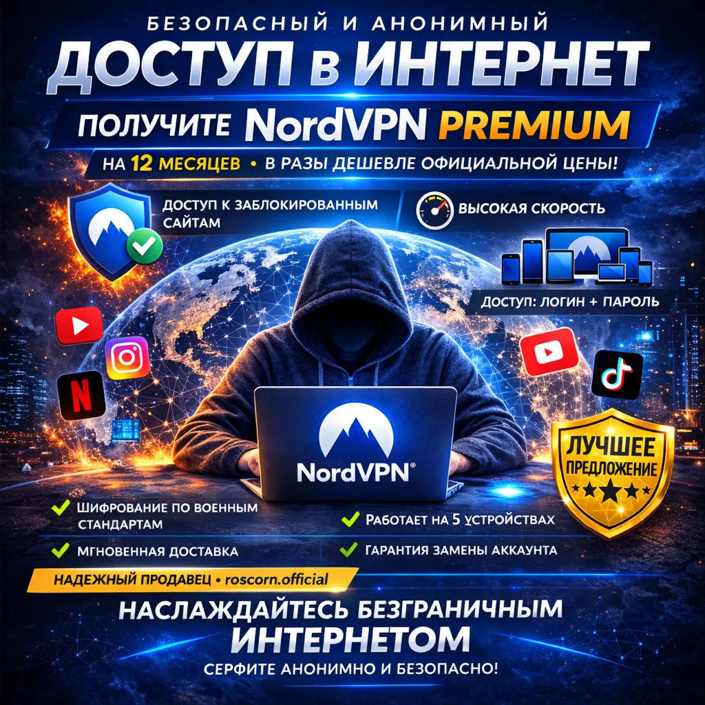 🔐 NordVPN PREMIUM – 12 Months | Shared Clean Account | Instant Delivery