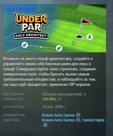 Under Par Golf Architect АВТОДОСТАВКА STEAM РОССИЯ