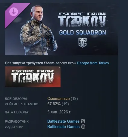 Escape from Tarkov: USEC - Золотой Эскадрон DLC АВТОДОСТАВКА STEAM РОССИЯ