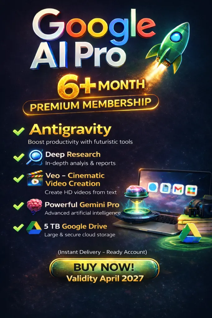 Google AI Pro 6+ Month  | Antigravity | Gemini 3.1 | Nano Banana Pro
