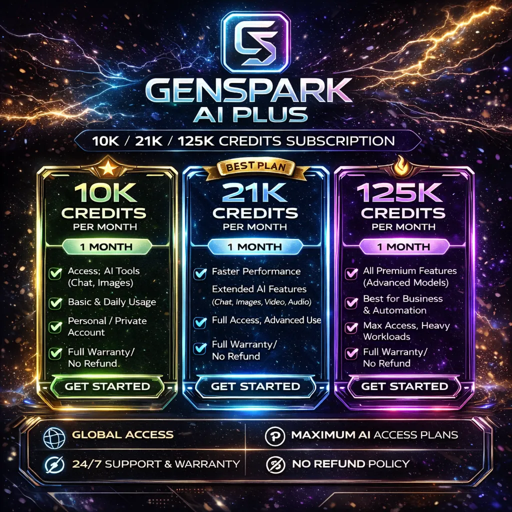 Genspark AI Plus – подписка на 10 000 / 21 000 / 125 000 кредитов | Аккаунт