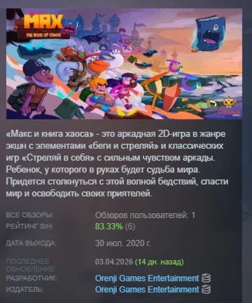 Max and the Book of Chaos АВТОДОСТАВКА STEAM РОССИЯ
