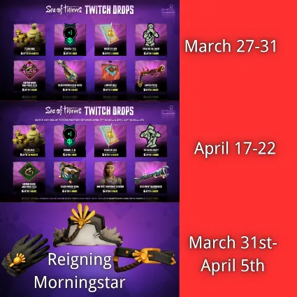 Sea of Thieves 19/19 💎 Правящая Утренняя Звезда x3 💎 150 000 золота 27 марта — 22 апрел