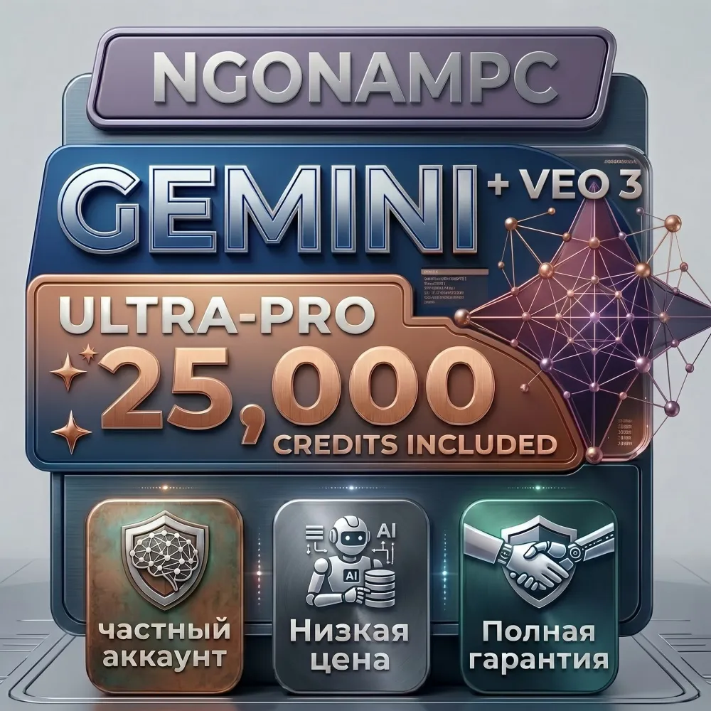 Google AI ULTRA | Gemini + Veo 3 Ultra | 25000 кредитов | Гарантия