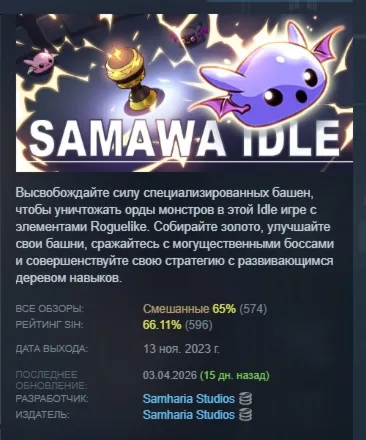 Samawa Idle АВТОДОСТАВКА STEAM РОССИЯ