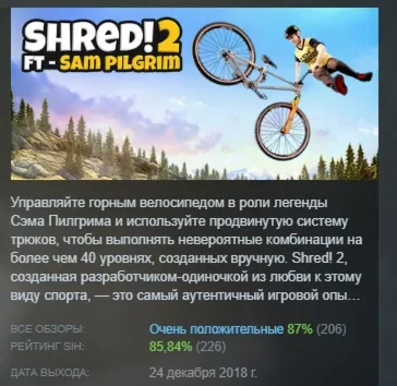 Shred! 2 - ft Sam Pilgrim АВТОДОСТАВКА STEAM РОССИЯ