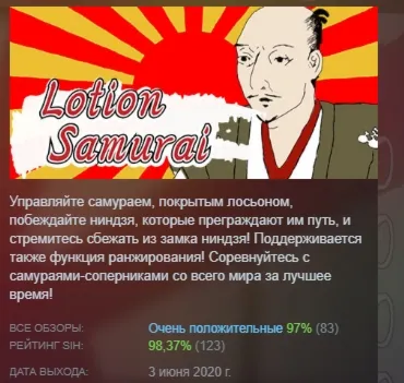 Lotion samurai АВТОДОСТАВКА STEAM РОССИЯ