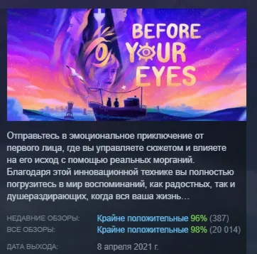 Before Your Eyes АВТОДОСТАВКА STEAM РОССИЯ