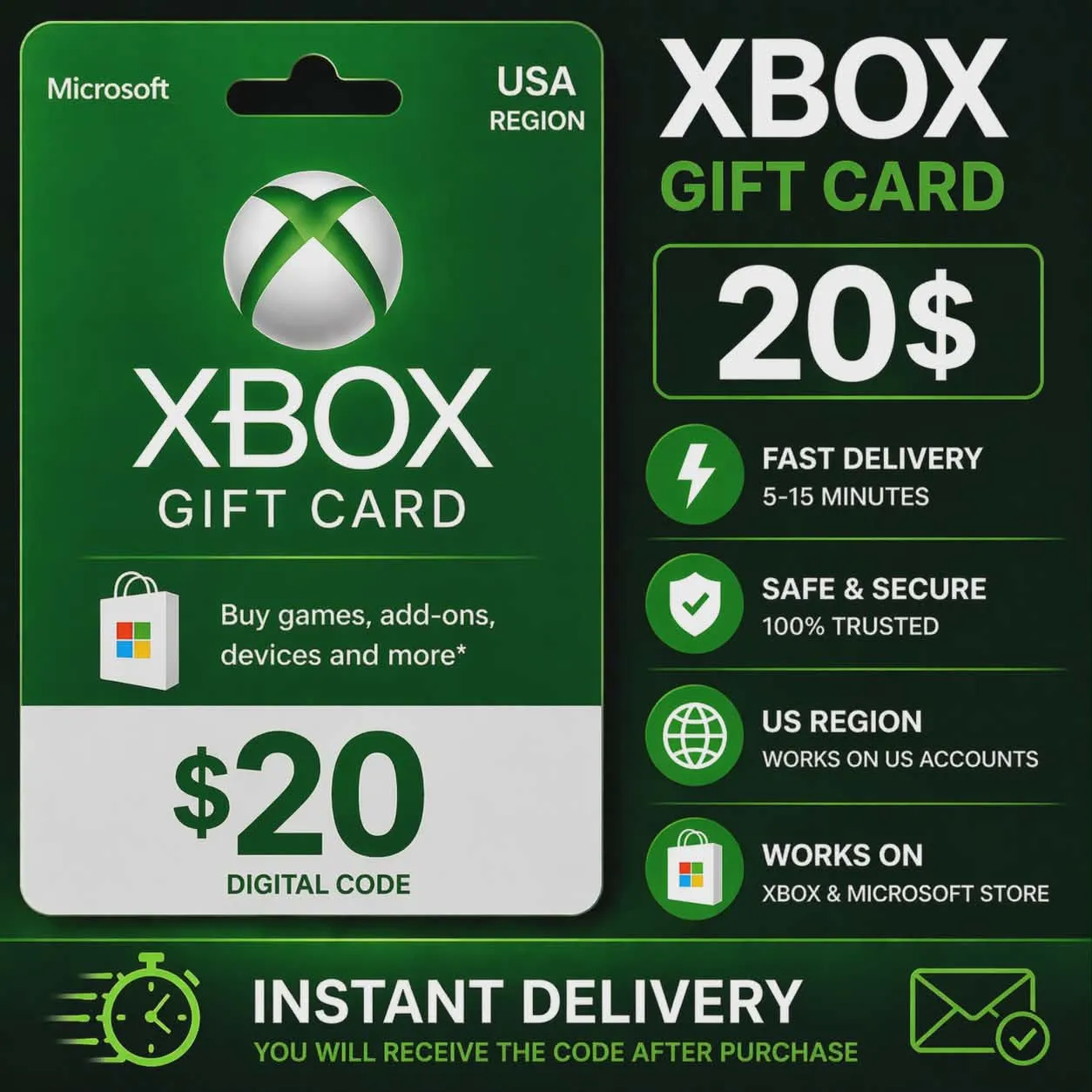 XBOX CARD 20 USD Instant delivery