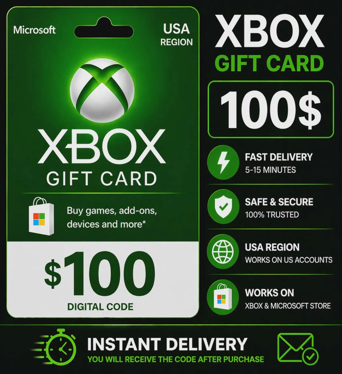XBOX CARD 100 USD Instant Delivery
