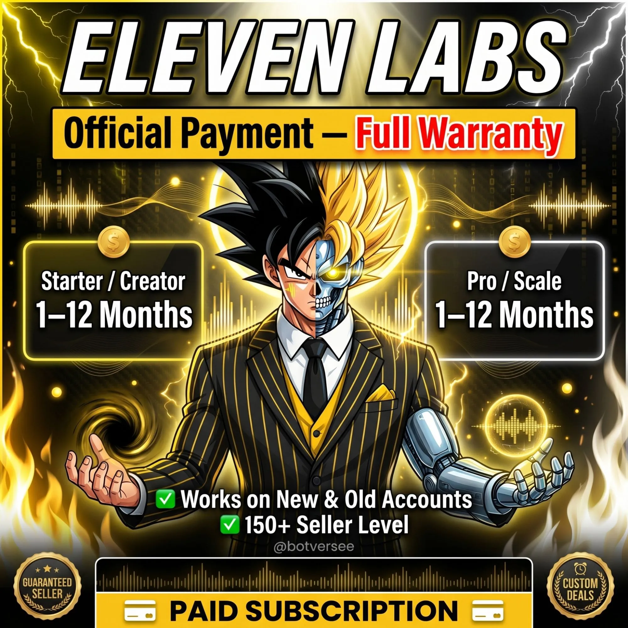 {Продление платной подписки} ElevenLabs Creator/Pro/Scale/Business на вашем счете