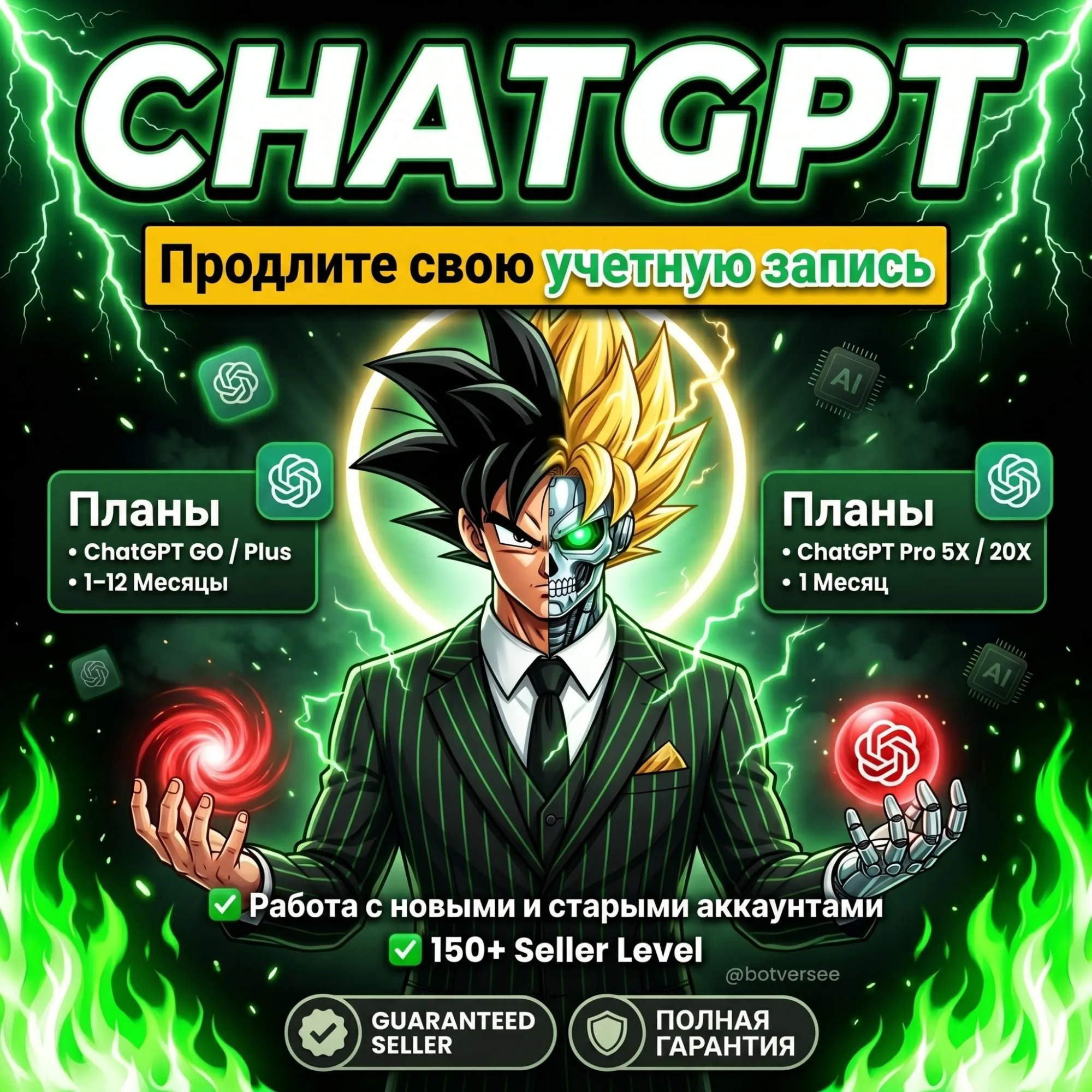 Продление ChatGPT Plus/PRO на 1месяце| ChatGPT 5 [Быстро + 24/7