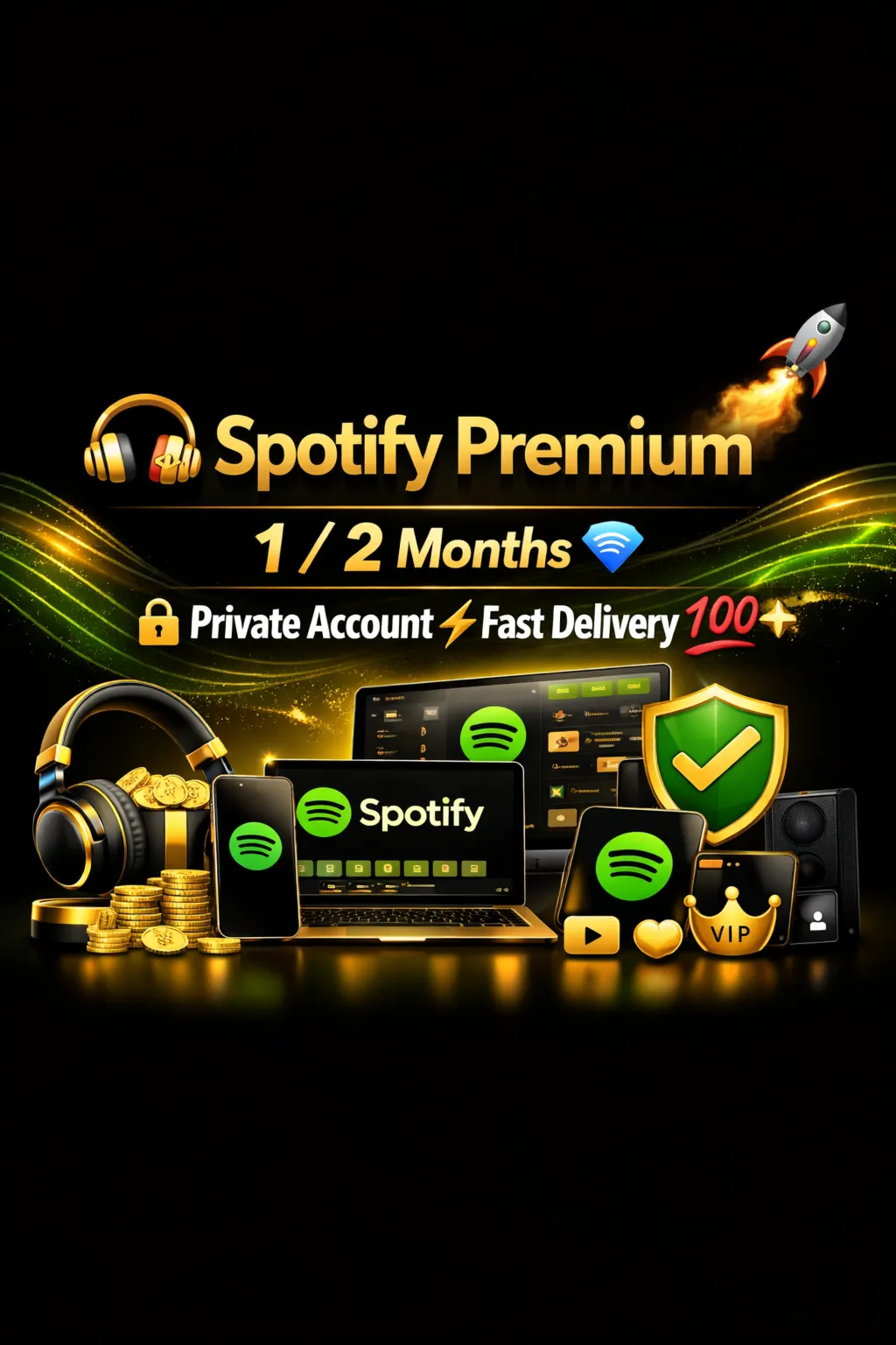  Spotify Premium  1 /2/ 3 МЕСЯЦА  Приватный аккаунт  Быстрая доставка 