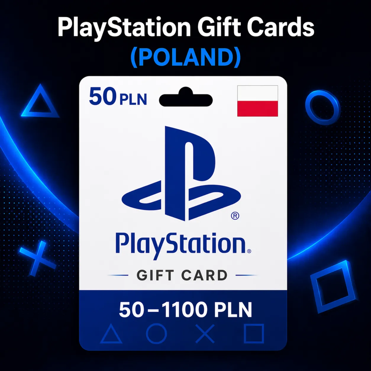 PlayStation Gift Cards Польша (PL) 50–1100 PLN | Коды пополнения PSN