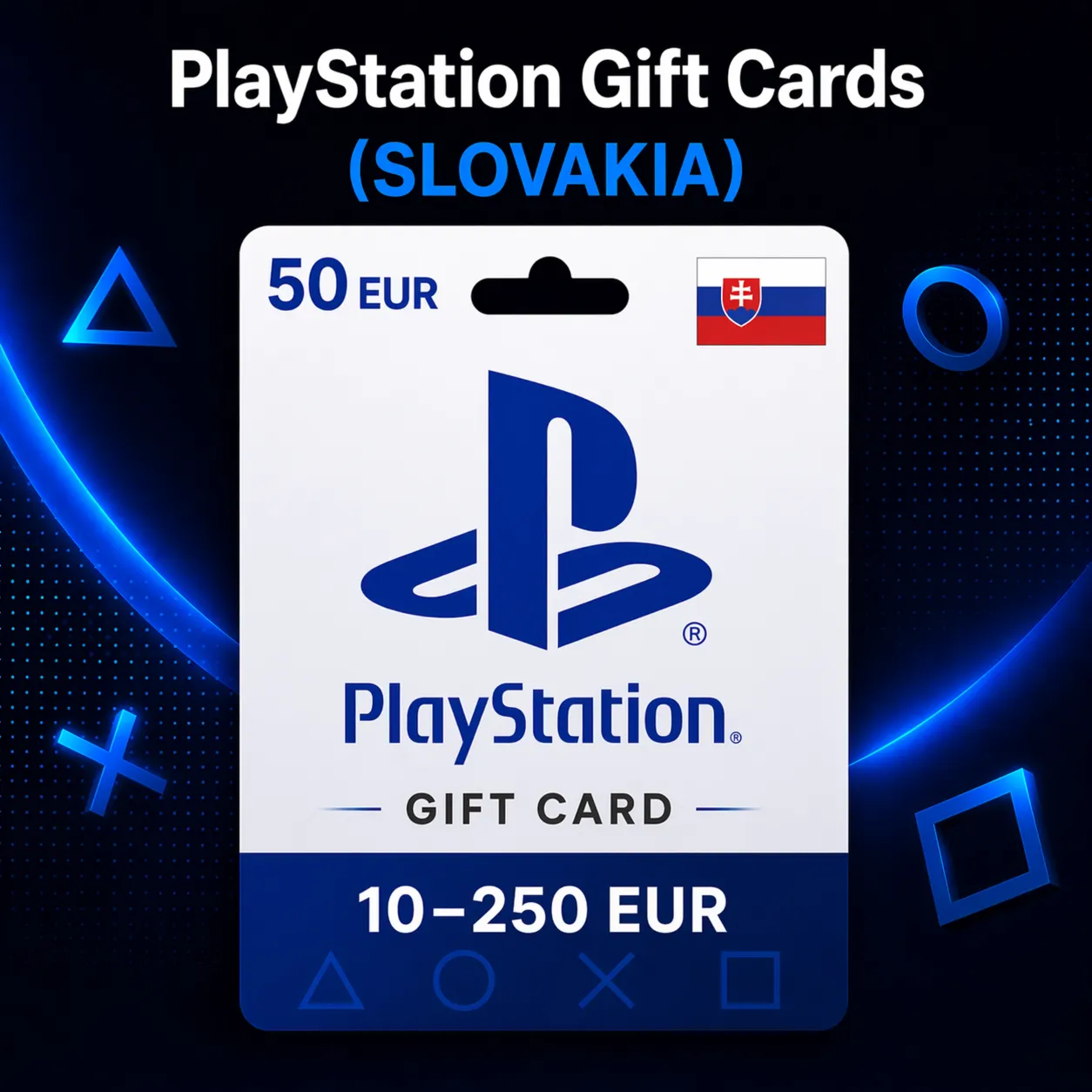 PlayStation Gift Cards Словакия (SK) 10–250 EUR | Коды пополнения PSN