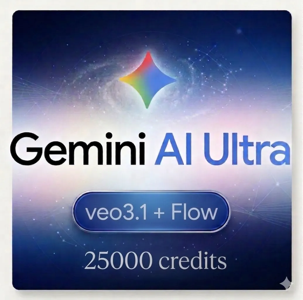 Gemini AI Ultra + Veo 3.1 + Flow 25K – 7/15/30 Days /Full Warranty