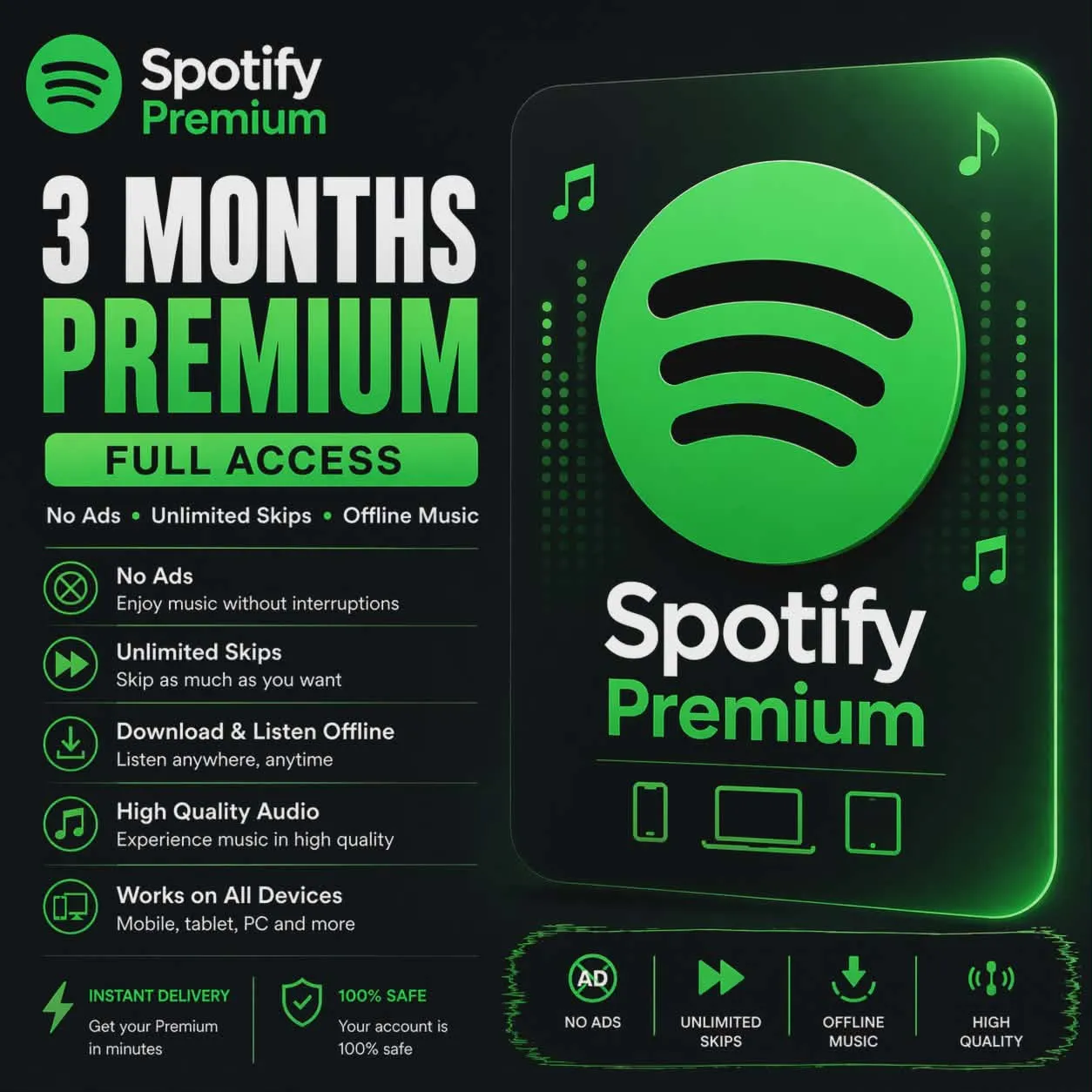 Potify Premium 3 месяца – полный доступ | Без рекламы | Мгновенная доставка