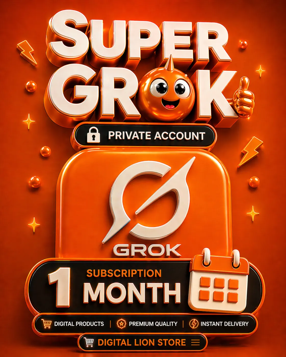 SuperGrok 1 Month Private Account