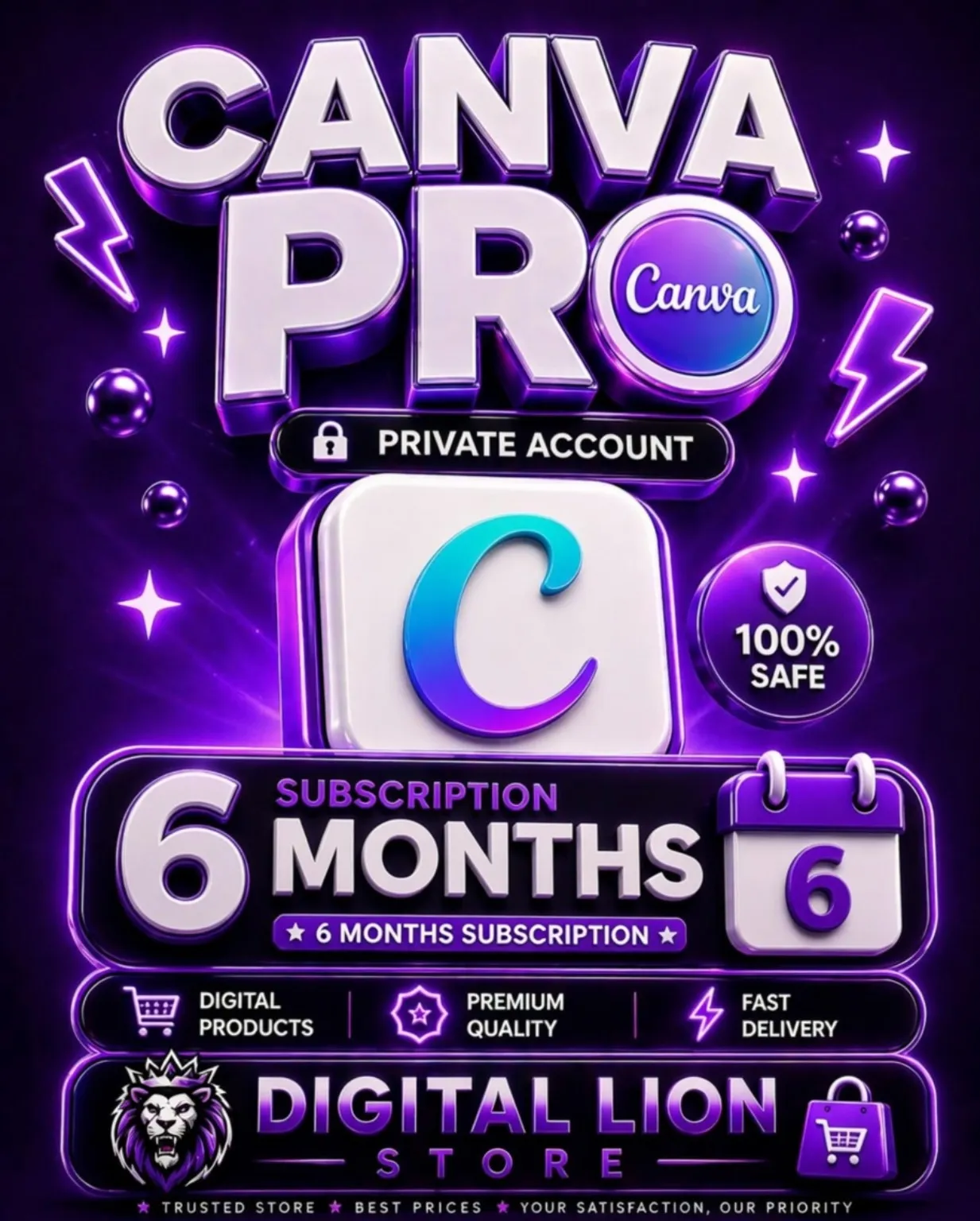 Canva Pro 6 months + Warranty (Education)