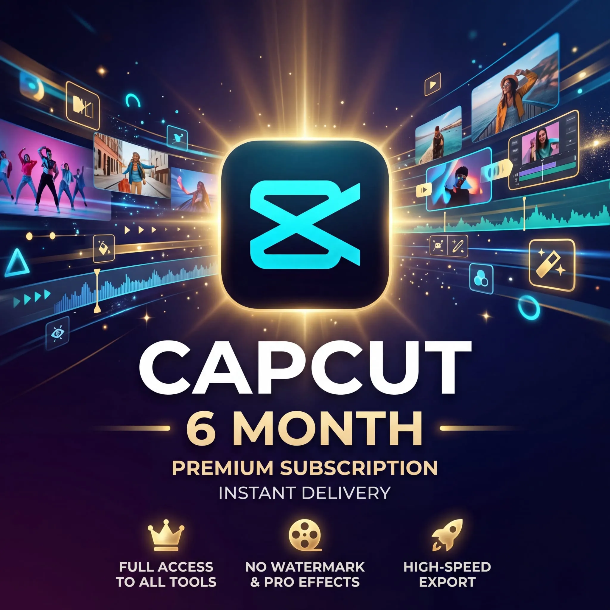 Гарантия на Capcut Pro 1/6 месяцев.