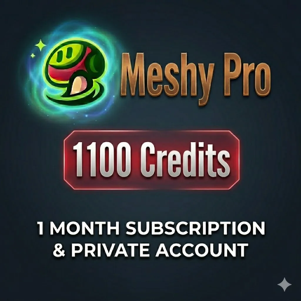 Meshy AI Pro Аккаунт 30 Дней 1100 Кредитов