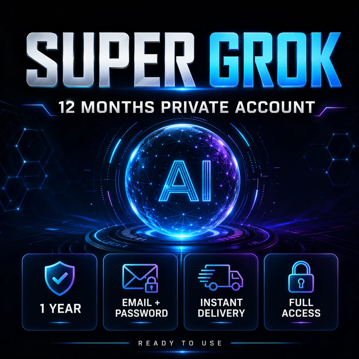Super Grok аккаунт на 12 месяцев | Личный аккаунт | Email + Password | Быстрая выдача