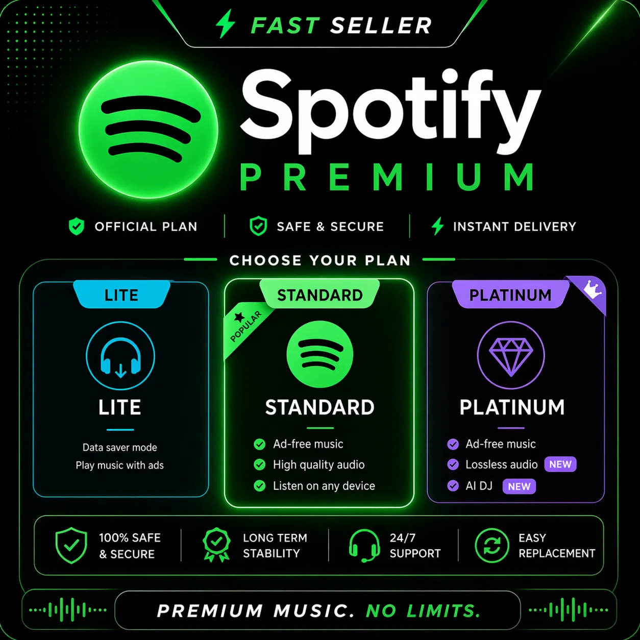 Spotify Premium (Standard / Platinum / Lite) | Быстрая доставка | 100% работает