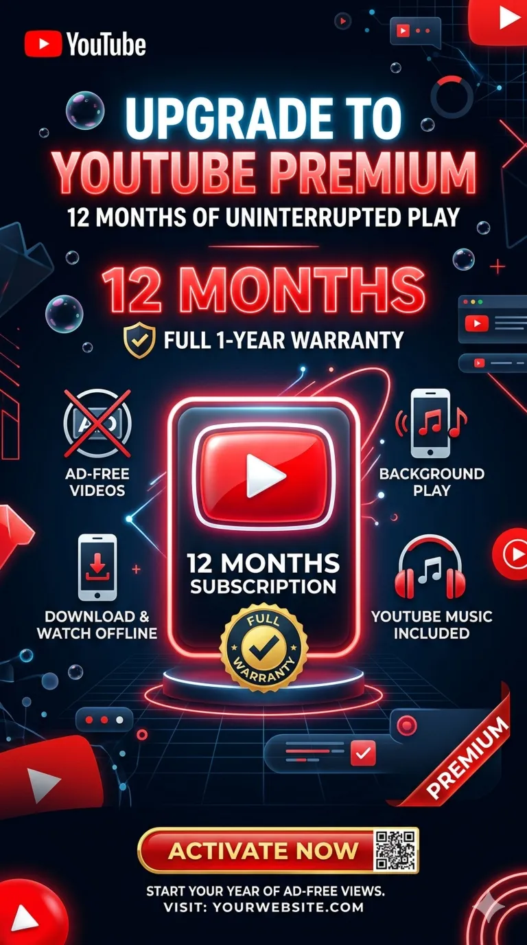 Youtube premium 1 months// activation on your mail// full warranty