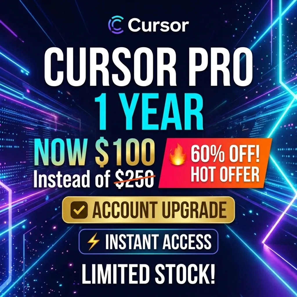 Cursor Pro 1 Год | Апгрейд Вашего Аккаунта | Лучшее Предложение | 60% Скидка