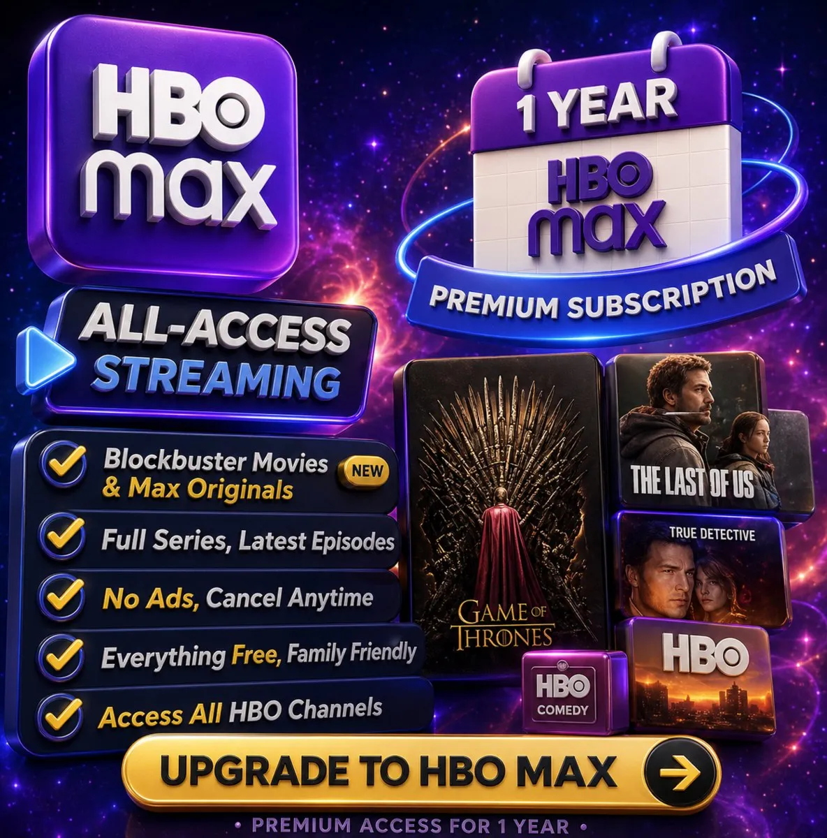 HBO MAX Premium 12 Months Account