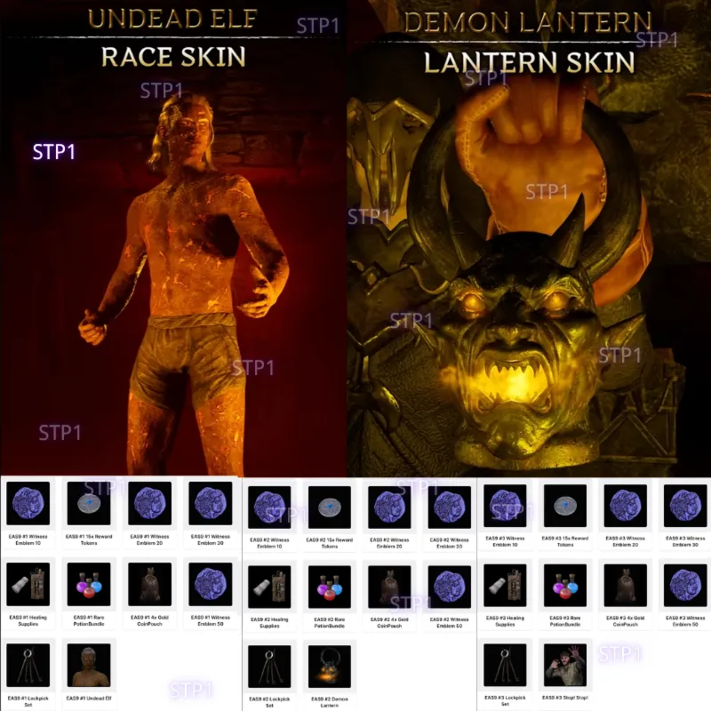 Dark and Darker Scorched Mummy Undead Elf Demon Lantern Skin Twitch Drop