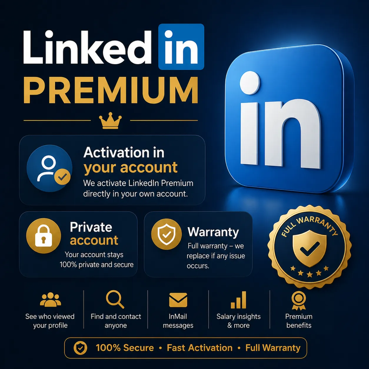 LinkedIn Premium — Business / Career | Активация на вашем аккаунте | Полная гарант