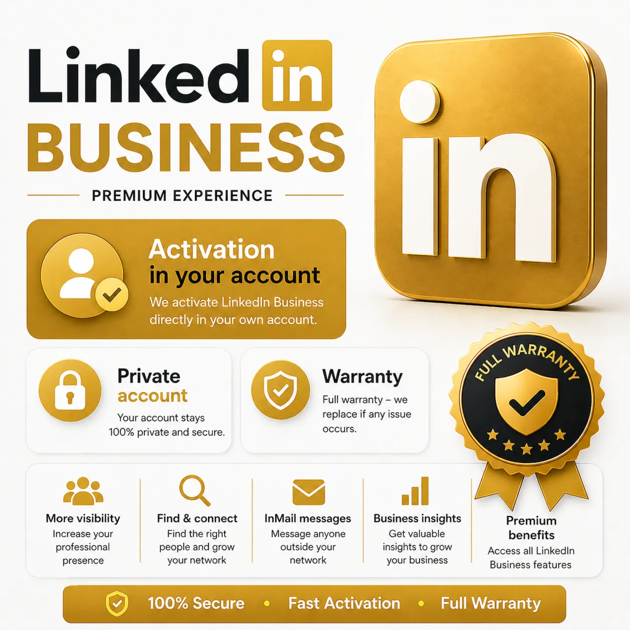 LinkedIn Premium - бизнес / Карьера / Активация в вашем аккаунте / Гарантия
