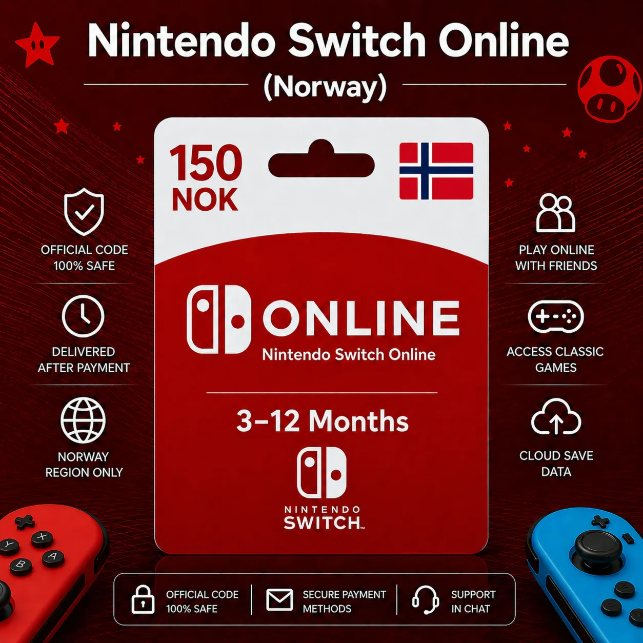 Nintendo Switch Online (Norway) 3–12 months | Nintendo Subscription