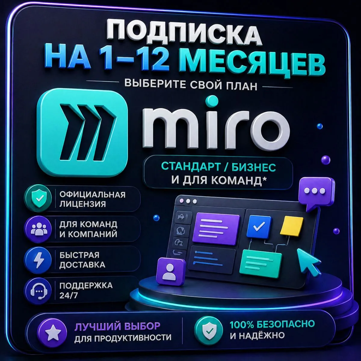 Miro Premium Subscription 1-12 Month - Private Account